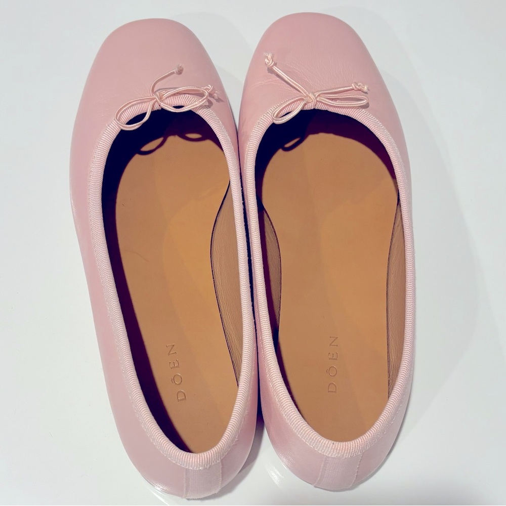 Doen pink leather ballet flat size 38 1/2